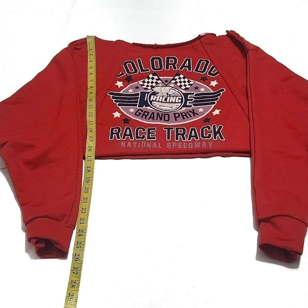 Splash  Red Cropped Top - Picture 2 of 5